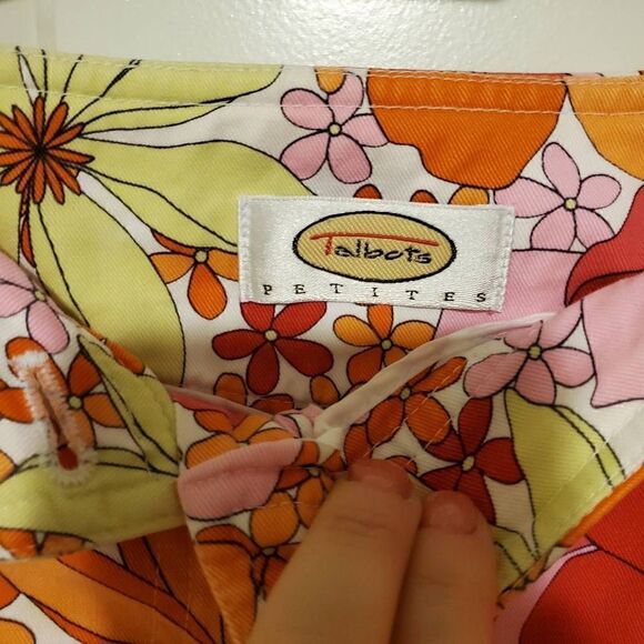 Talbots Bright Floral Cotton Stretch Skirt 12 - Picture 3 of 8